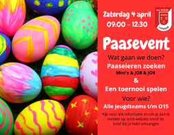 Paasevent jeugdteams 4 april!